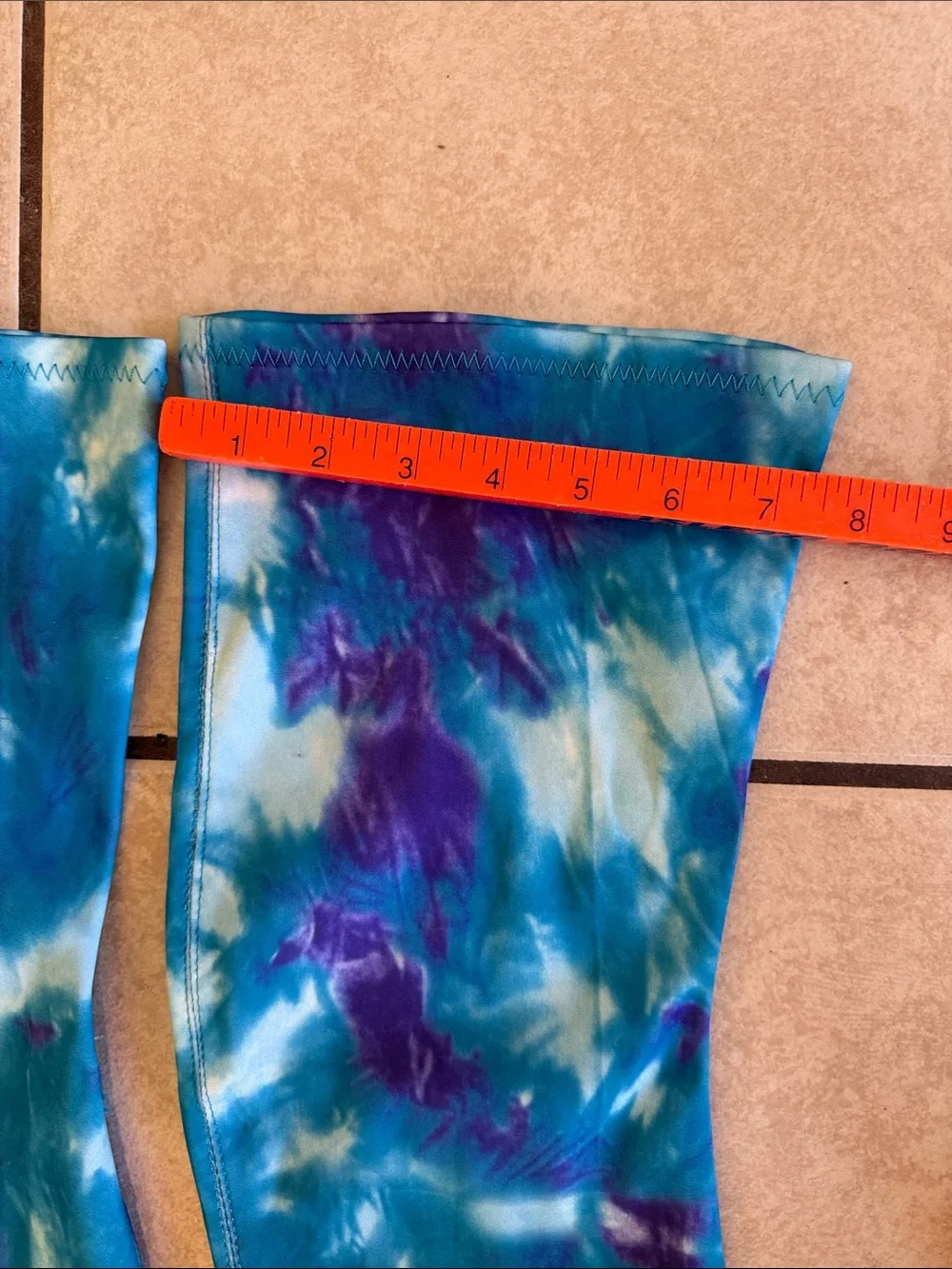 Liliana Blue and Purple Tie-Dye Over-the-Knee Stiletto Boots